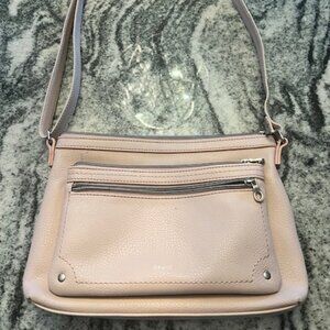 Relic by Fossil Evie Crossbody pink/blush faux leather adjustable strap organiz